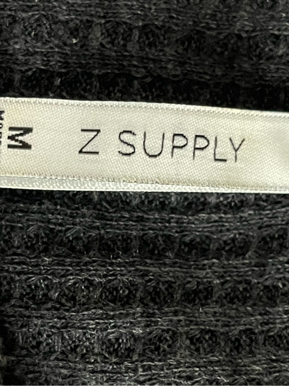 Z Supply Waffle Knit Tie-Hem Sweater - Charcoal - Picture 6 of 6